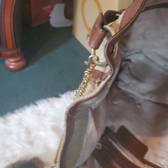 MK leather and Canvas bag used zip front - Picture 6 of 8